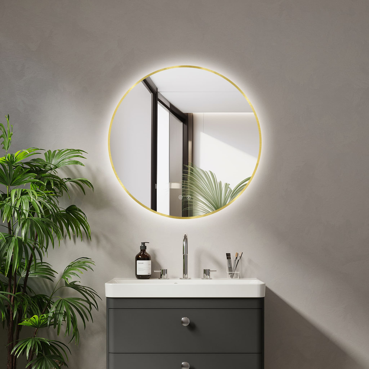LED-Spiegel Ares Gold / Black
