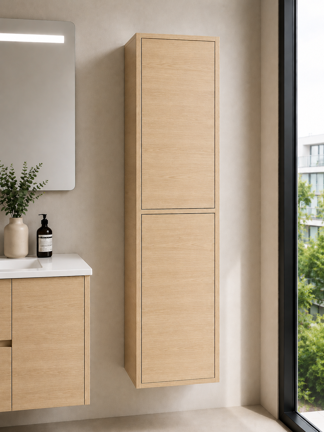 Badhochschrank FLORENCIA mit zwei Türen, 140 cm