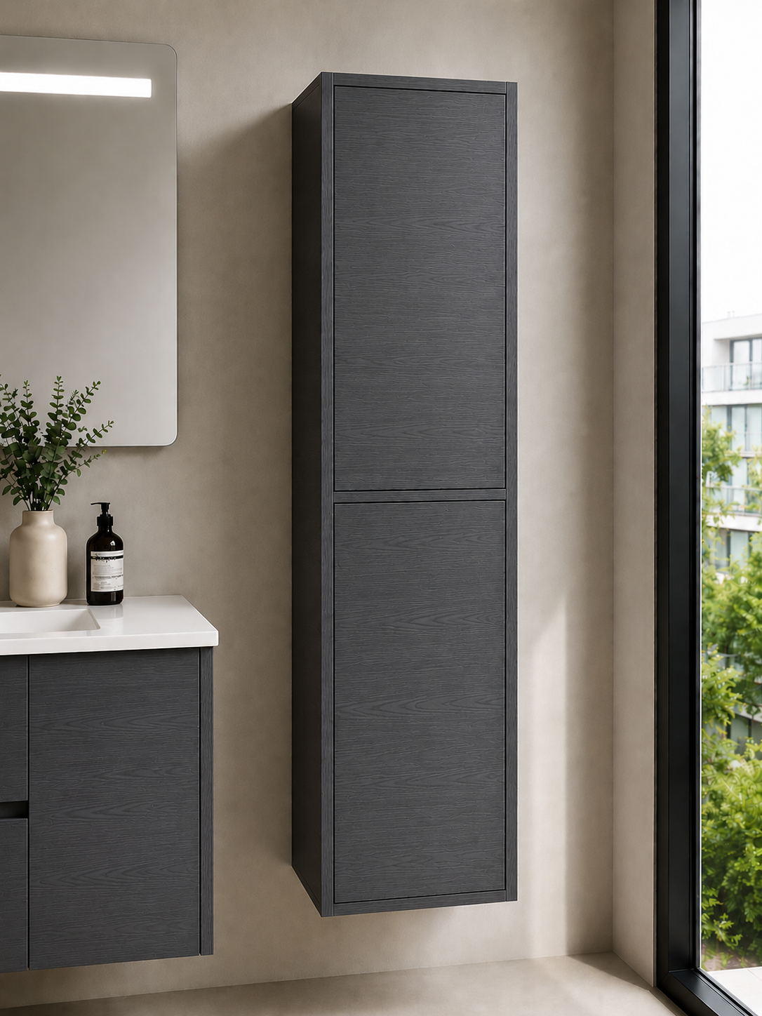 Badhochschrank FLORENCIA mit zwei Türen, 140 cm