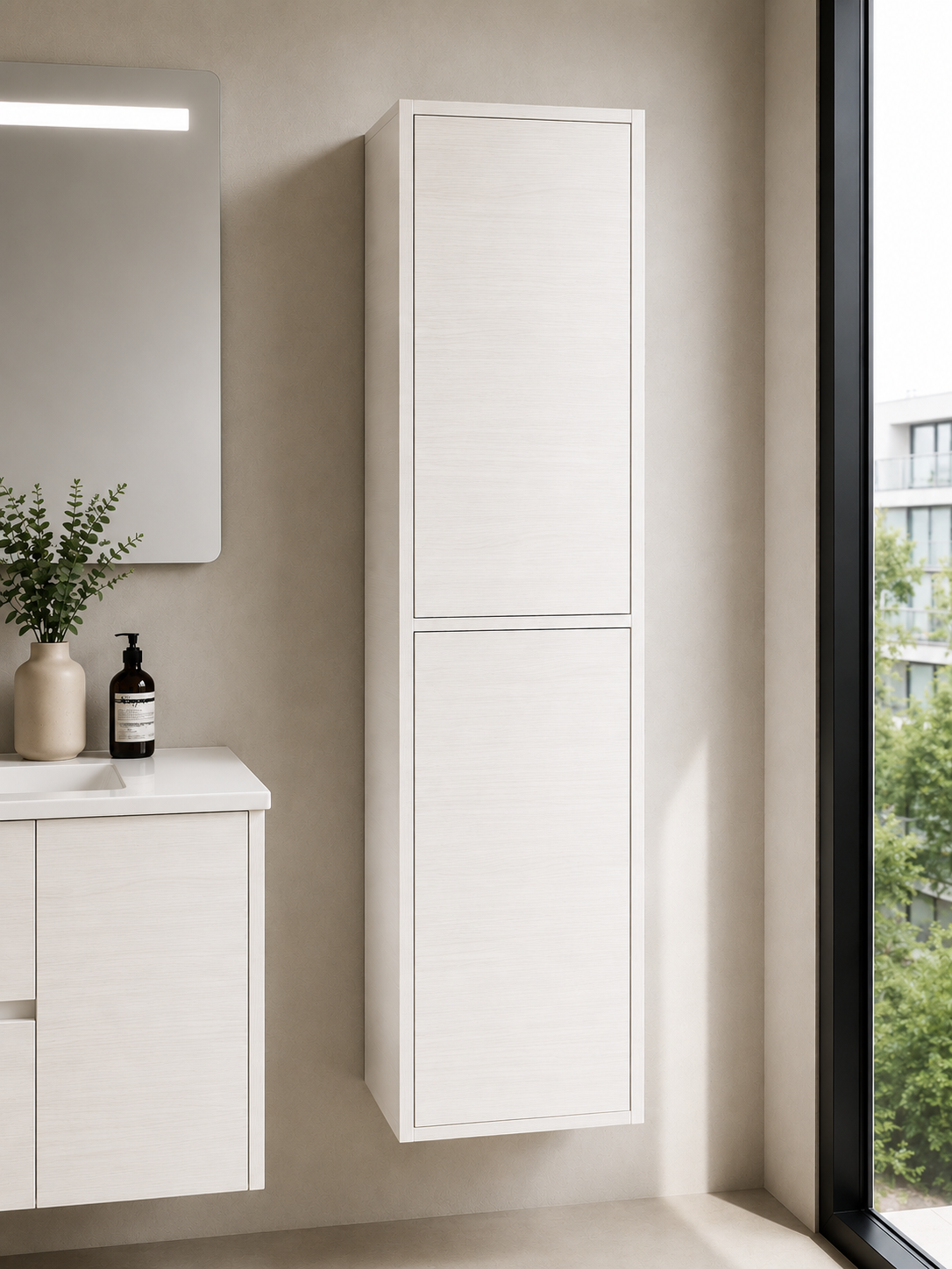 Badhochschrank FLORENCIA mit zwei Türen, 140 cm