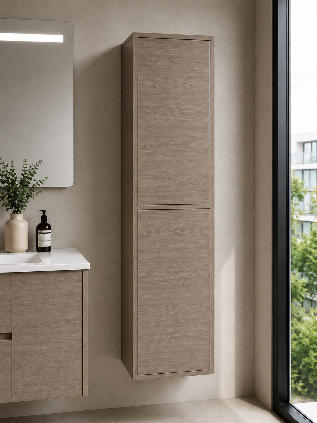 Badhochschrank FLORENCIA mit zwei Türen, 140 cm