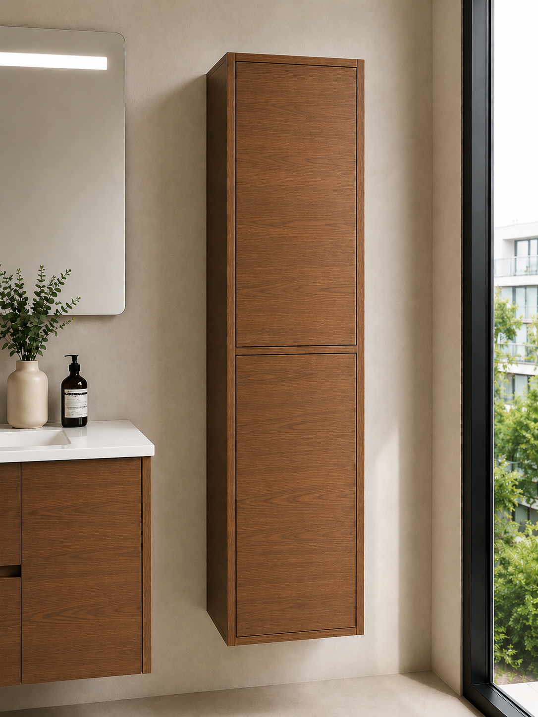 Badhochschrank FLORENCIA mit zwei Türen, 140 cm