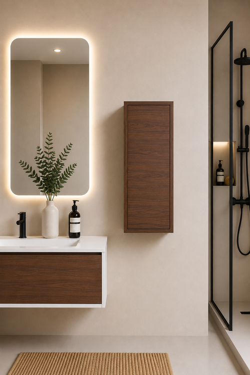 Badhochschrank FLORENCIA mit einer Tür, 70 cm