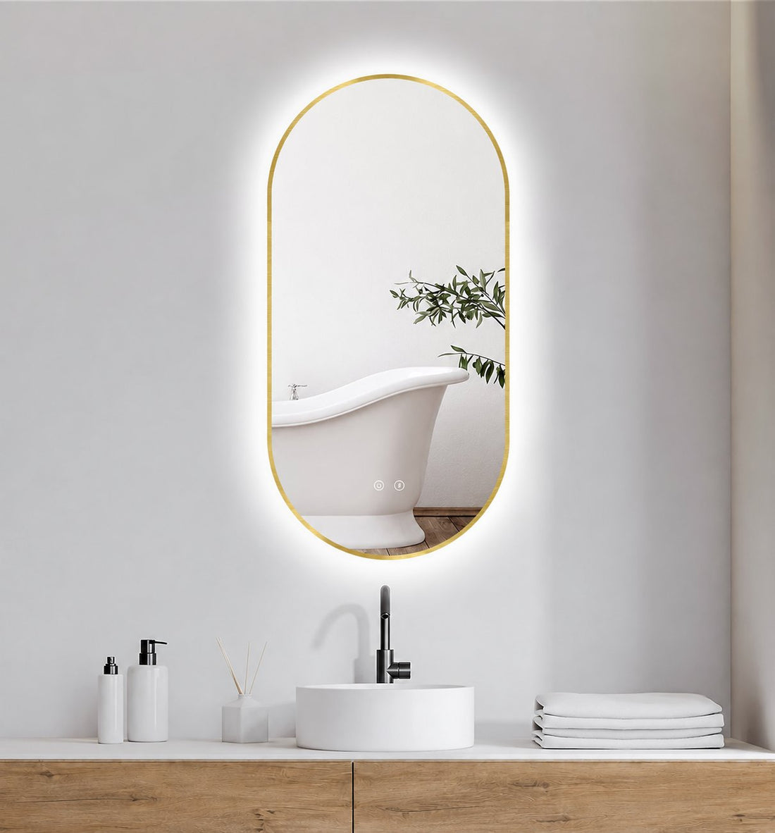 LED-Spiegel Selene Gold & Black