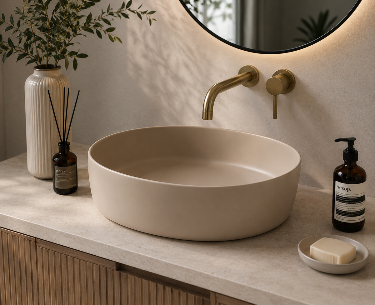 Aufsatzwaschbecken aus Porzellan BETH